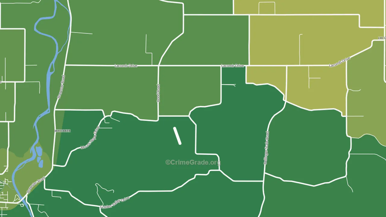 Tallman, OR Map of Vehicle Theft Rates