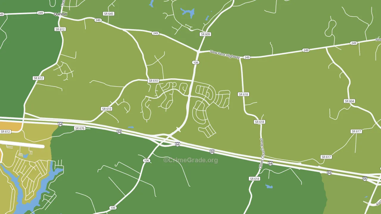 Tallysville, VA Map of Vehicle Theft Rates