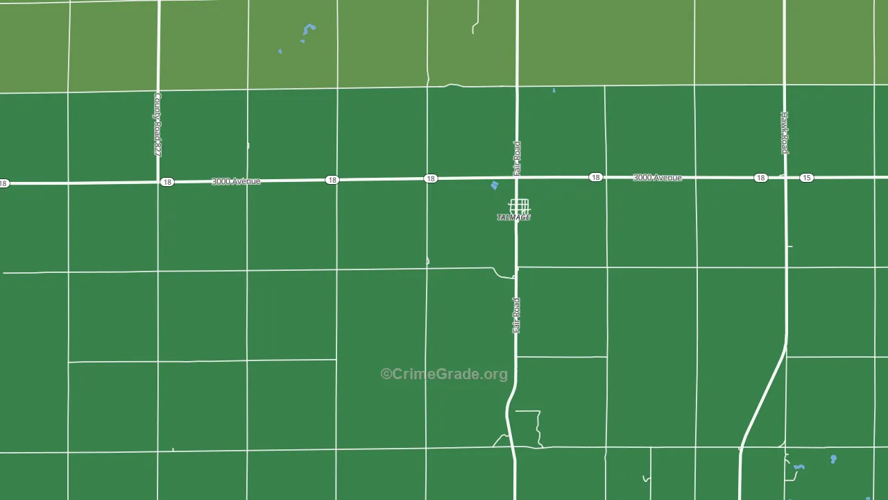 Talmage, KS Map of Vehicle Theft Rates