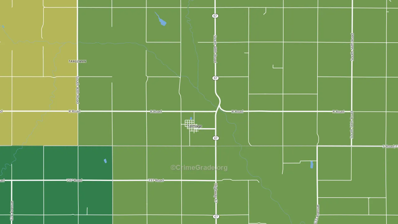 Talmage, NE Map of Vehicle Theft Rates