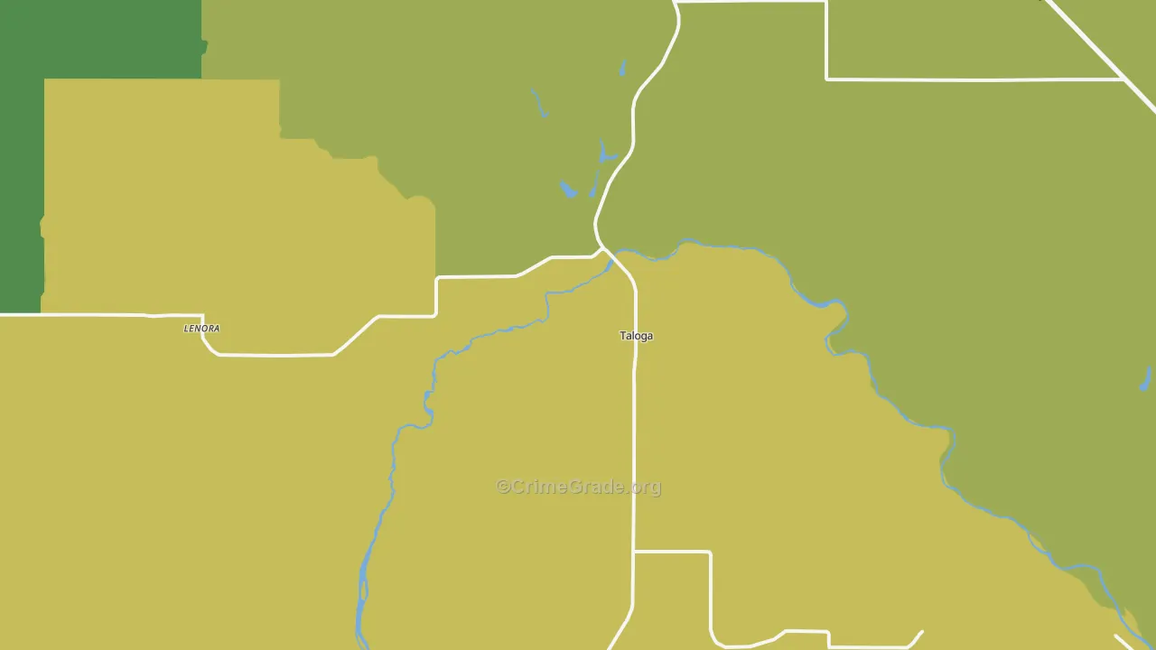 Taloga, OK Map of Vehicle Theft Rates