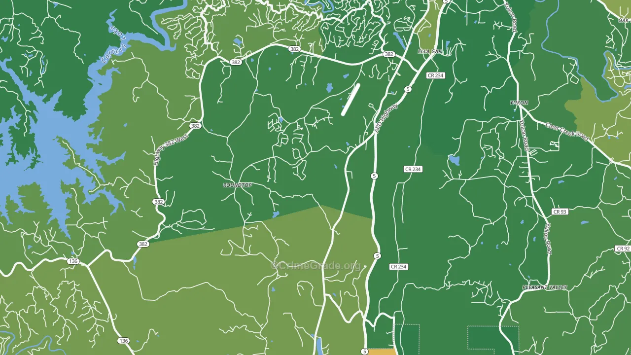 Talona, GA Map of Vehicle Theft Rates