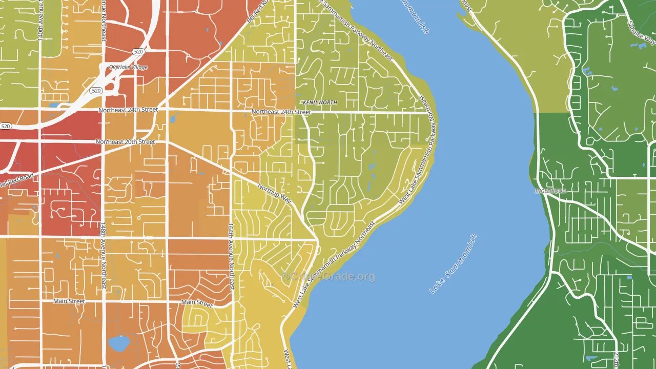 Tam O'shanter, Bellevue, WA Map of Vehicle Theft Rates