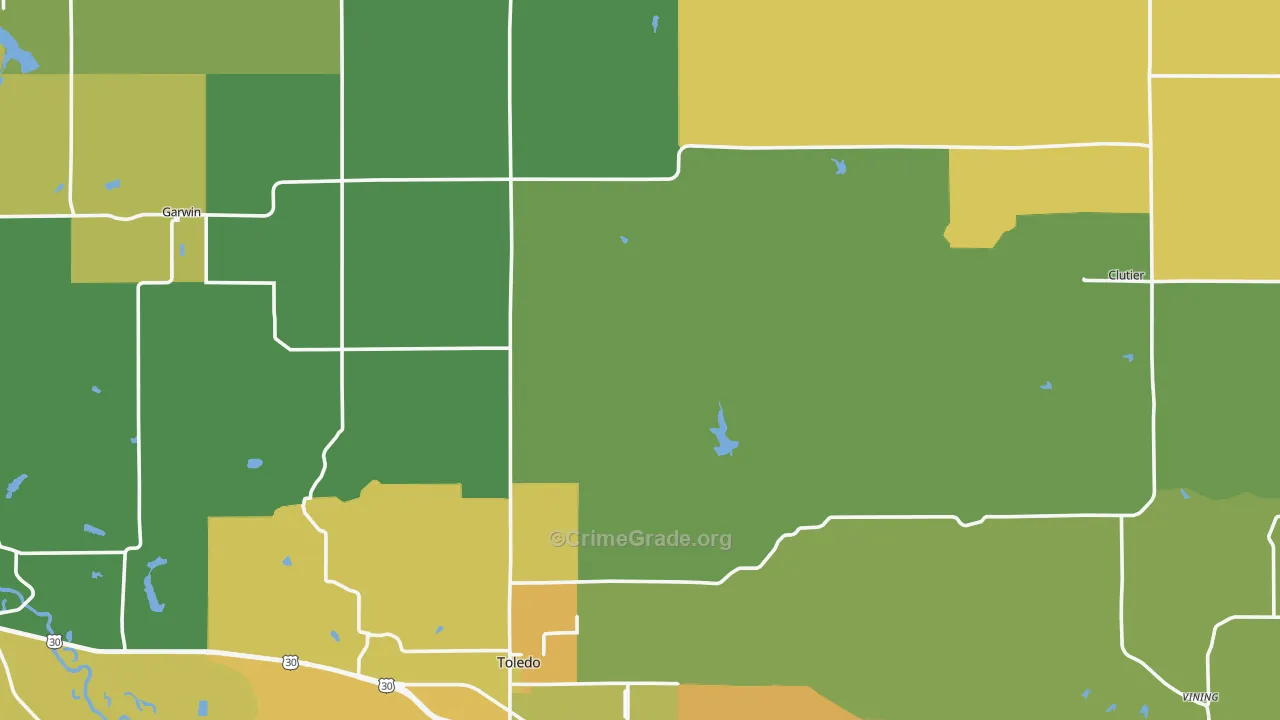Tama County, IA Map of Vehicle Theft Rates