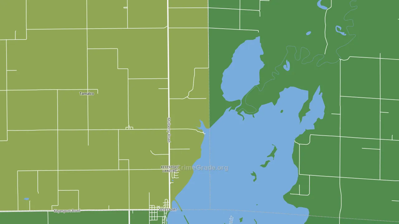 Tamalco, IL Map of Vehicle Theft Rates