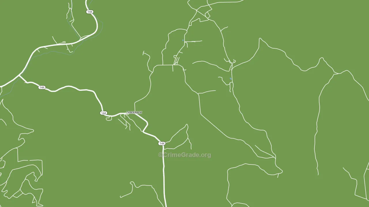 Tamarack, PA Map of Vehicle Theft Rates