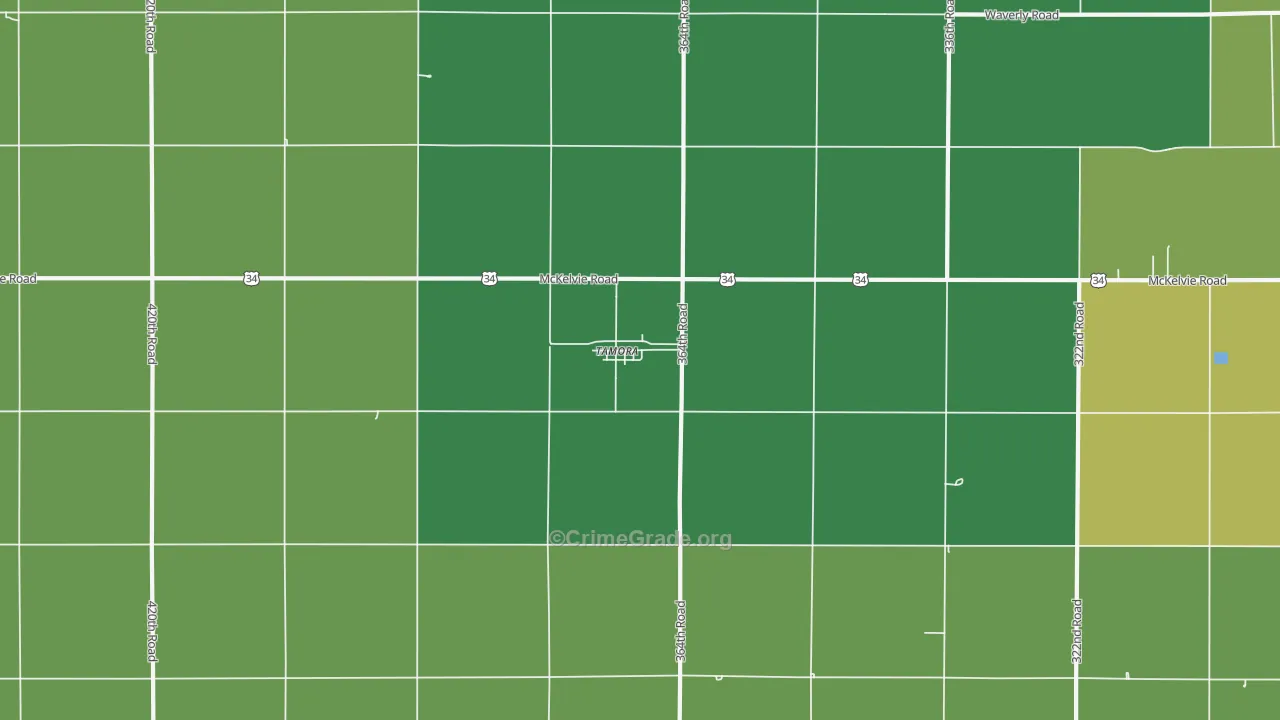 Tamora, NE Map of Vehicle Theft Rates