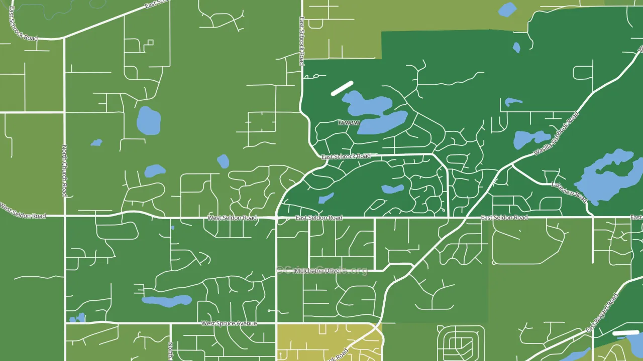 Tanaina, AK Map of Vehicle Theft Rates