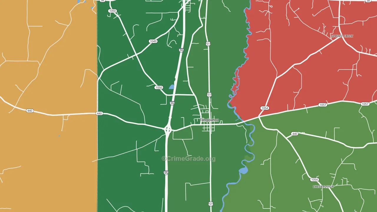 Tangipahoa, LA Map of Vehicle Theft Rates