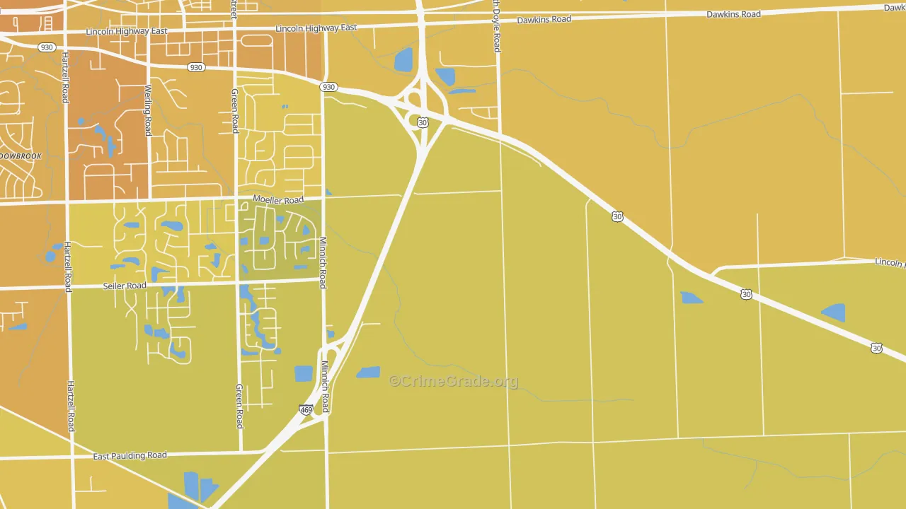 Tanglewood, IN Map of Vehicle Theft Rates