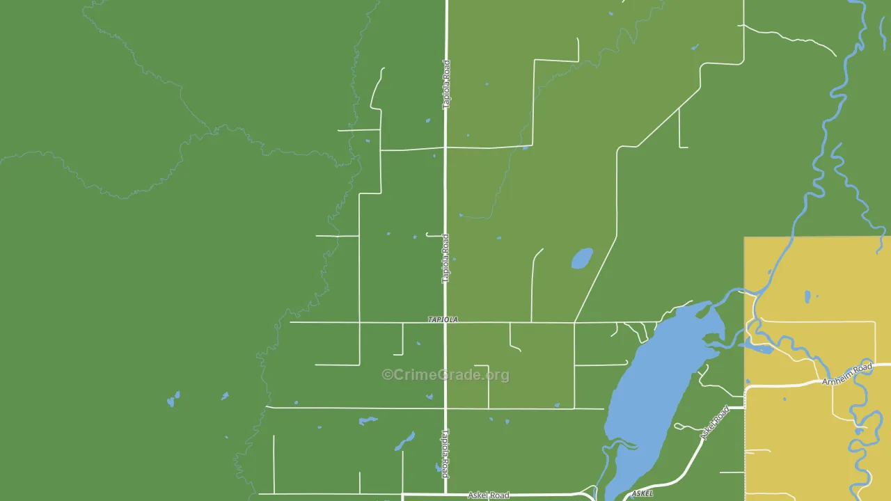 Tapiola, MI Map of Vehicle Theft Rates