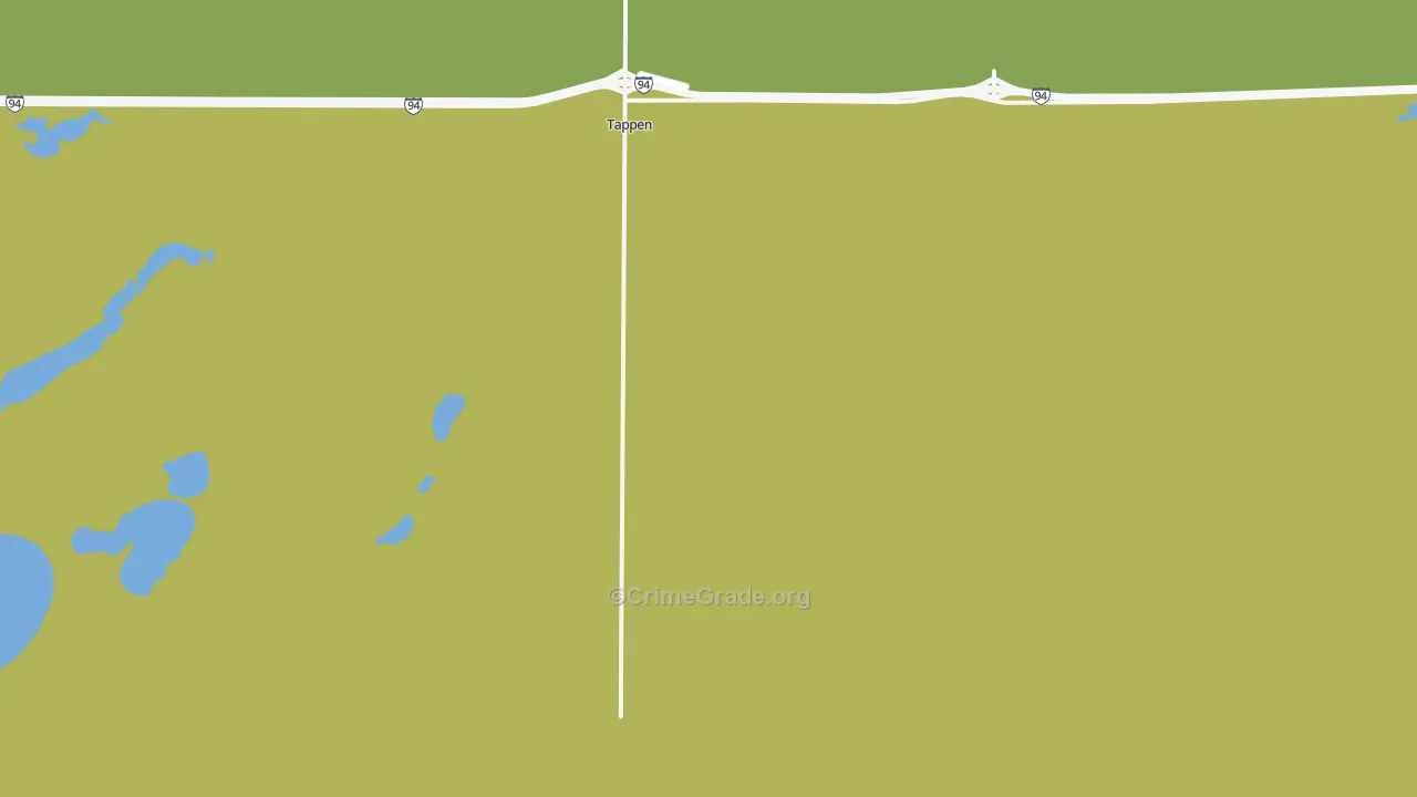 Tappen, ND Map of Vehicle Theft Rates
