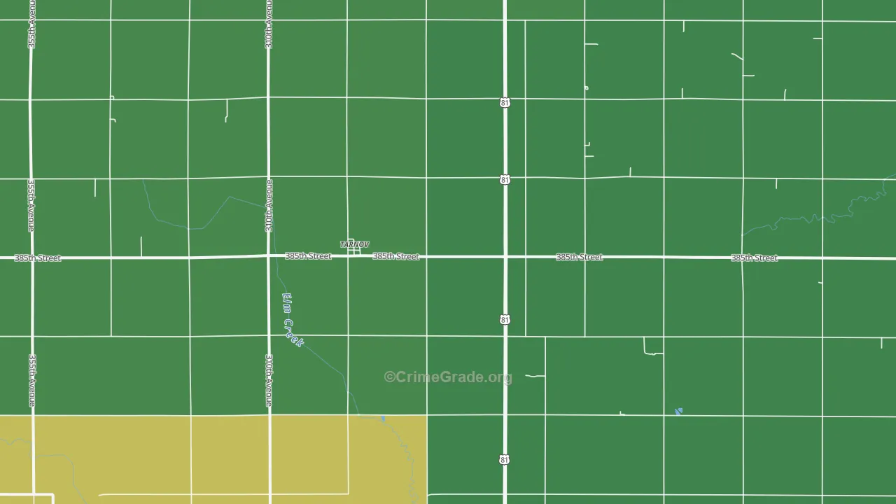 Tarnov, NE Map of Vehicle Theft Rates