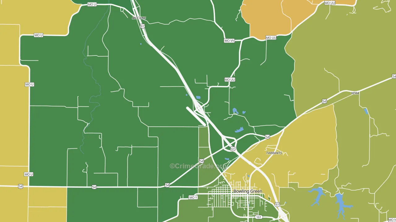 Tarrants, MO Map of Vehicle Theft Rates