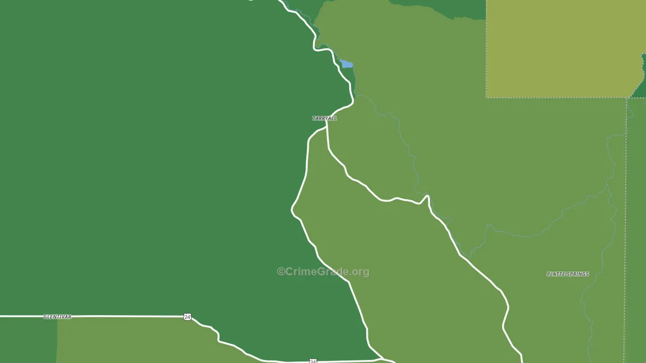 Tarryall, CO Map of Vehicle Theft Rates