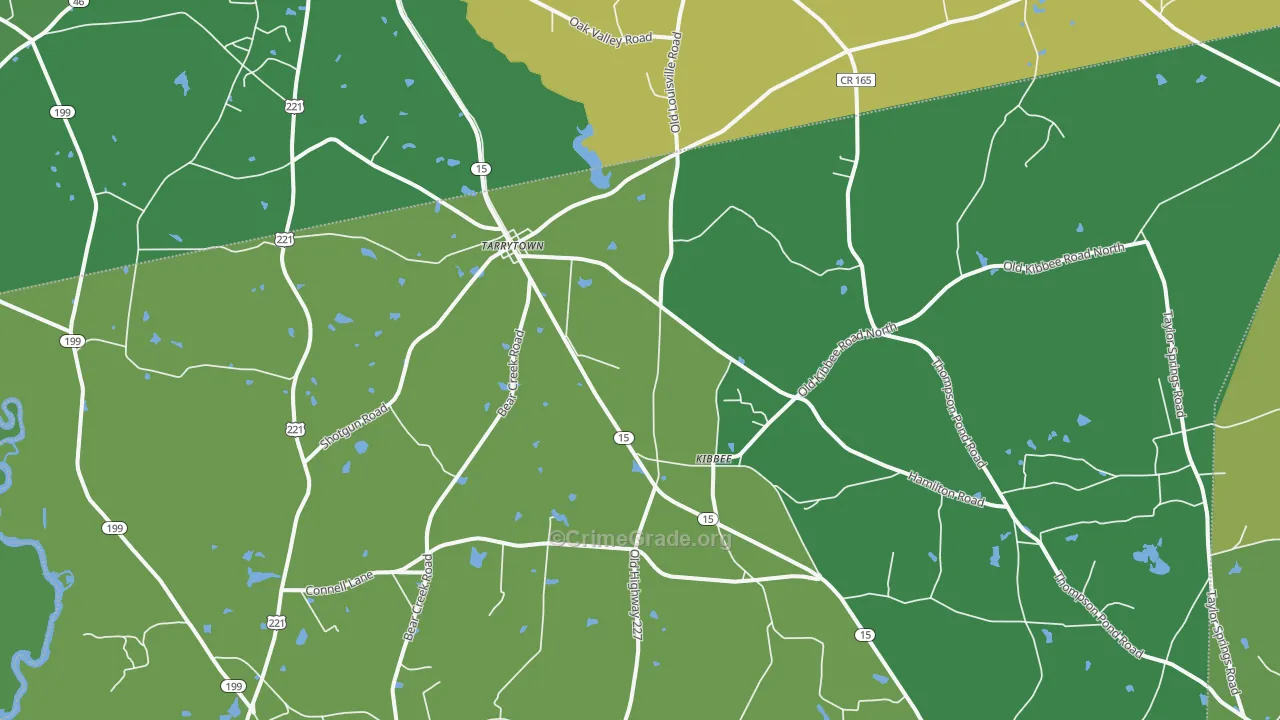 Tarrytown, GA Map of Vehicle Theft Rates