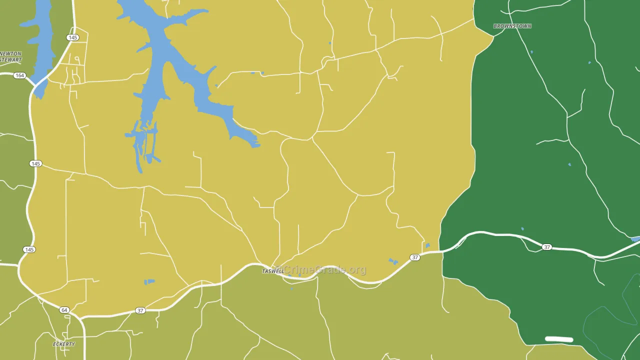 Taswell, IN Map of Vehicle Theft Rates