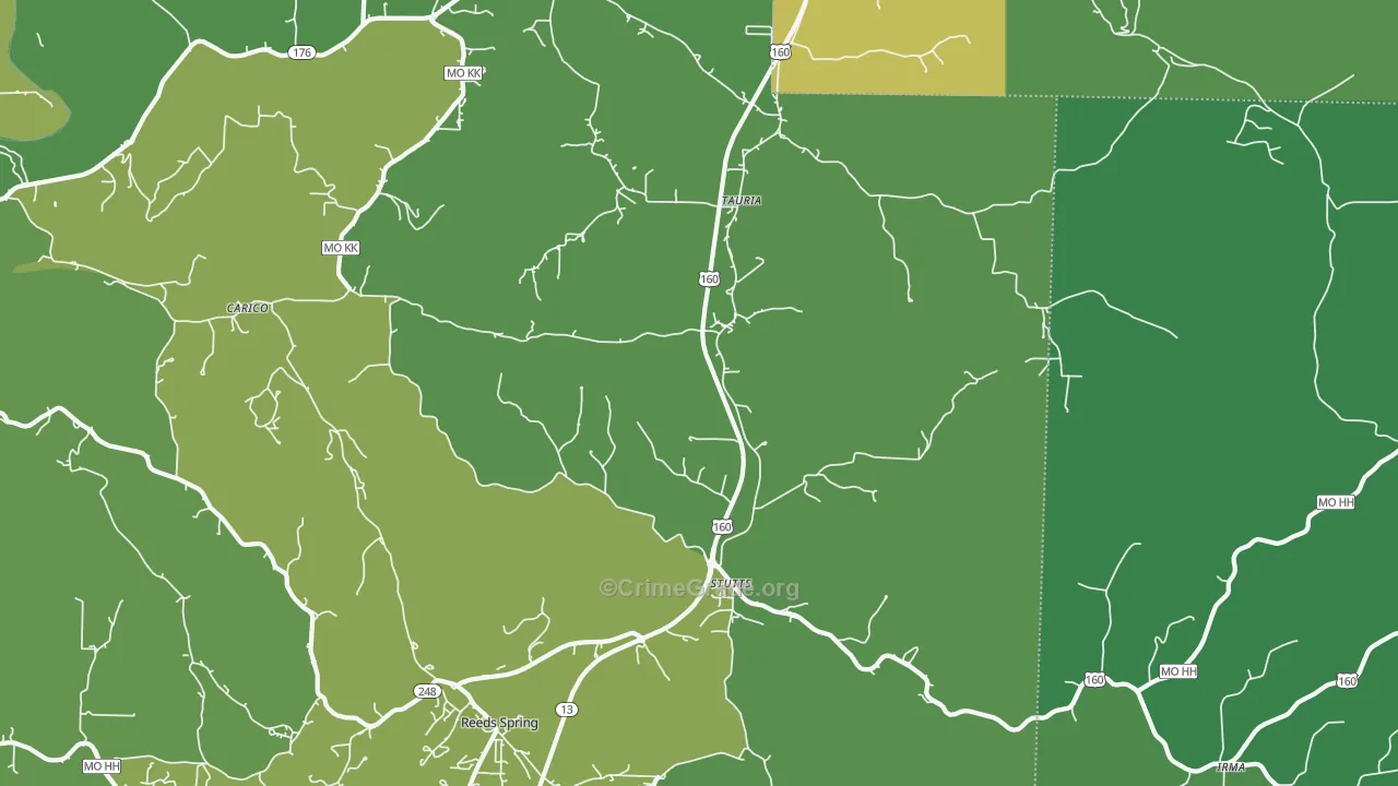 Tauria, MO Map of Vehicle Theft Rates