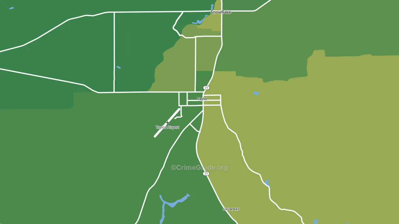 Taylor, AZ Map of Vehicle Theft Rates