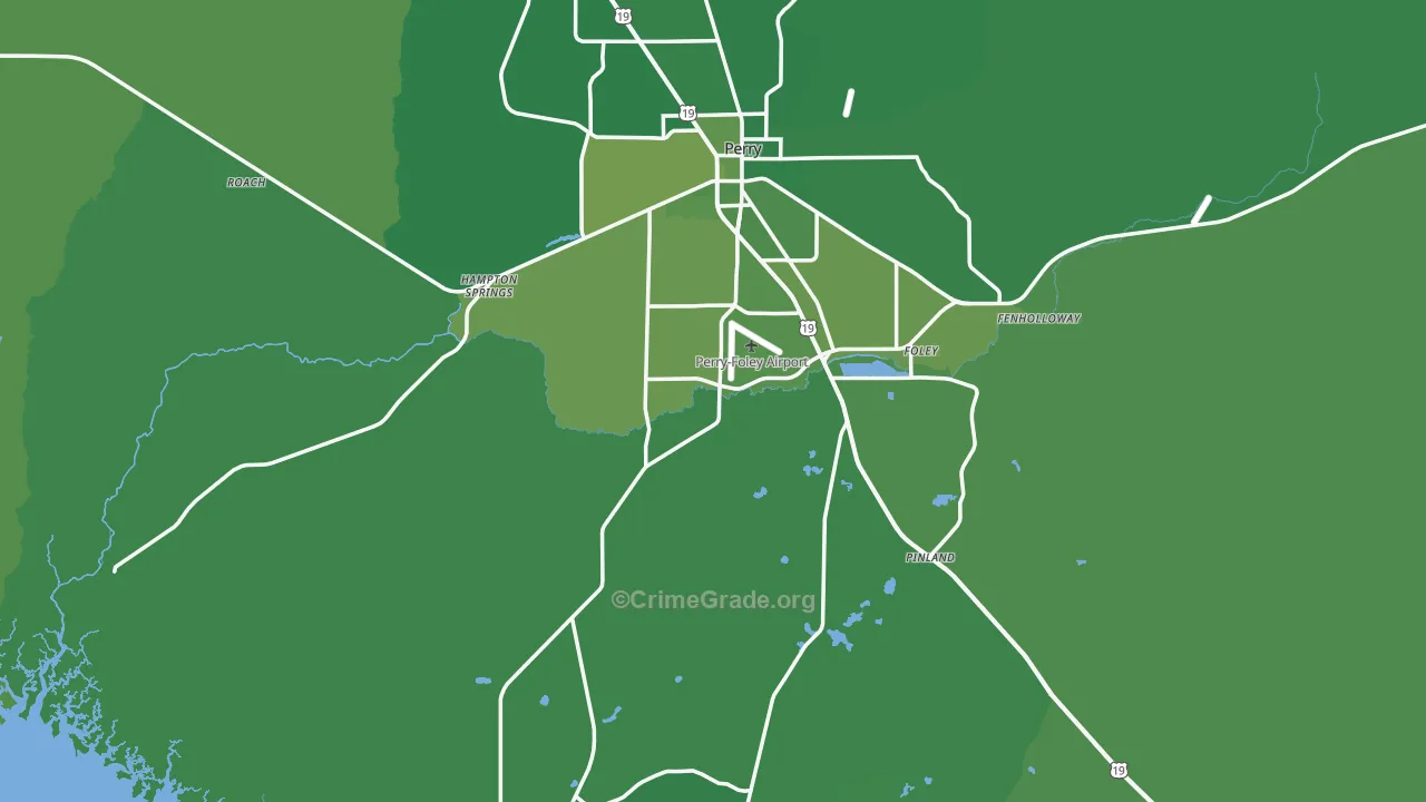 Taylor County, FL Map of Vehicle Theft Rates