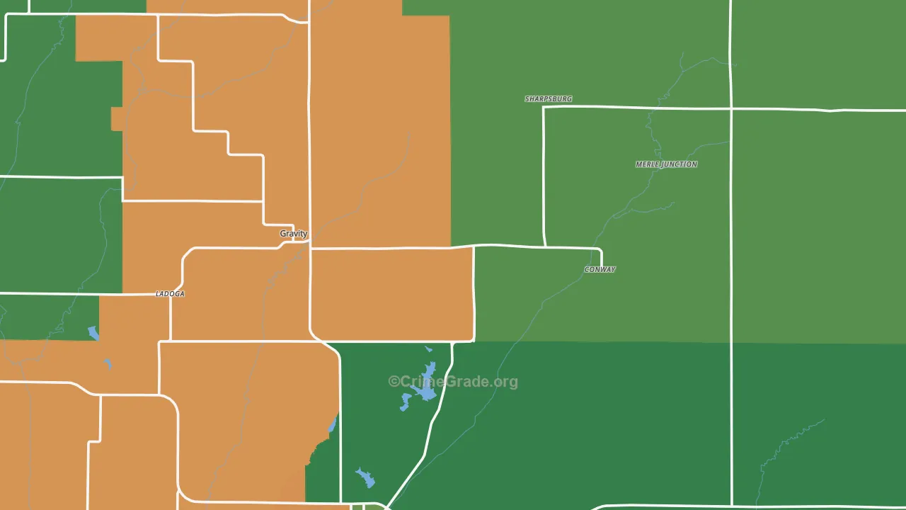 Taylor County, IA Map of Vehicle Theft Rates