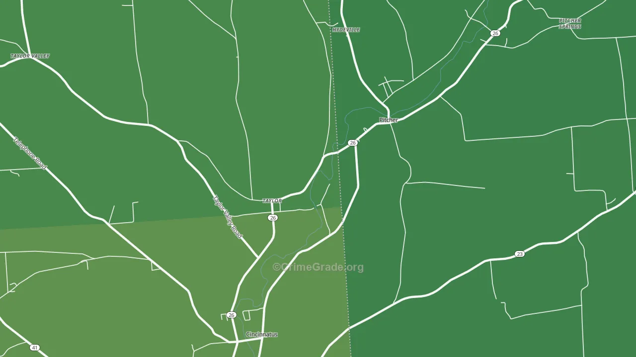 Taylor, NY Map of Vehicle Theft Rates