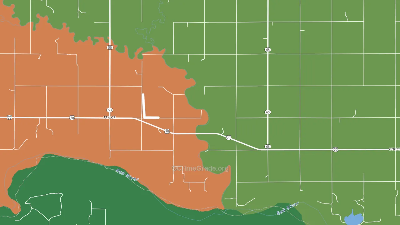 Taylor, OK Map of Vehicle Theft Rates