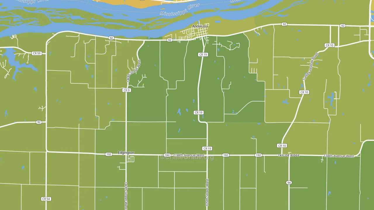 Taylor Ridge, IL Map of Vehicle Theft Rates