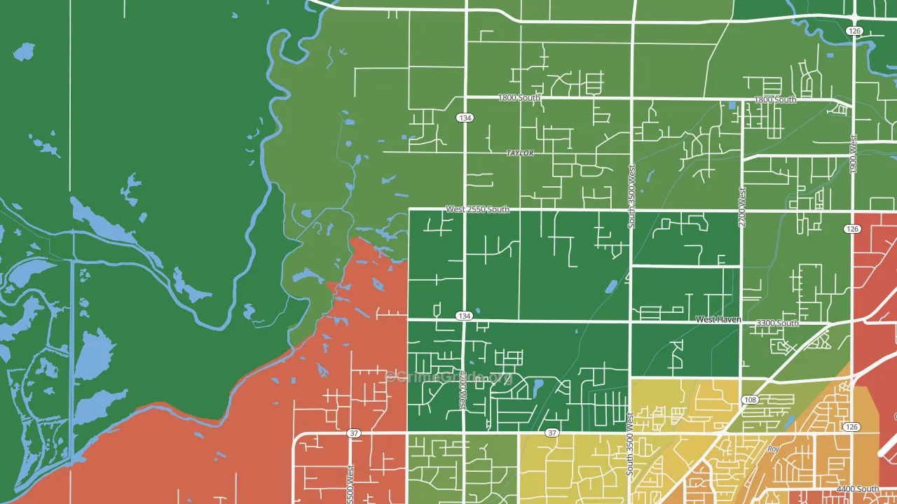 Taylor, UT Map of Vehicle Theft Rates