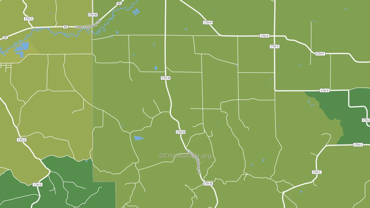 Taylor, WI Map of Vehicle Theft Rates