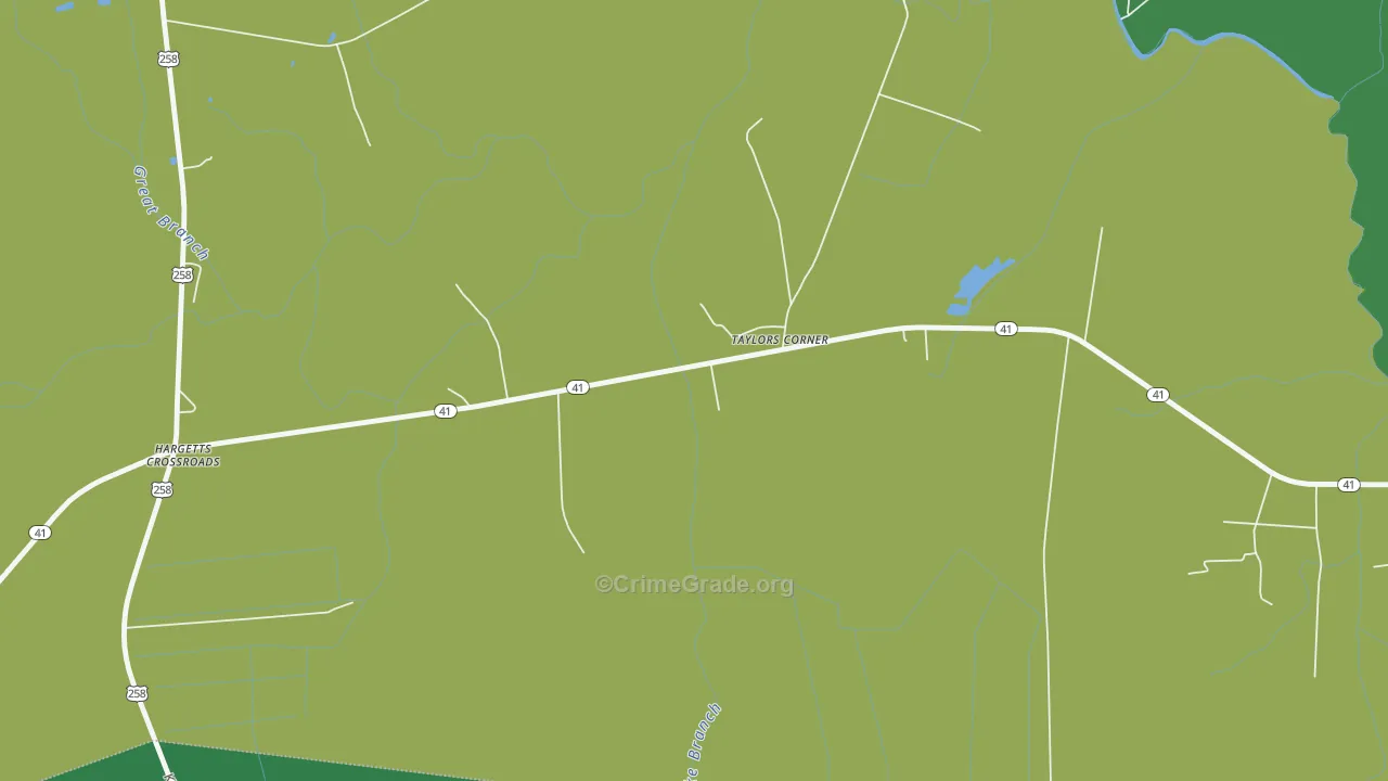 Taylors Corner, NC Map of Vehicle Theft Rates