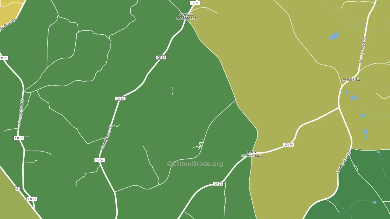 Taylors Crossroads, AL Map of Vehicle Theft Rates