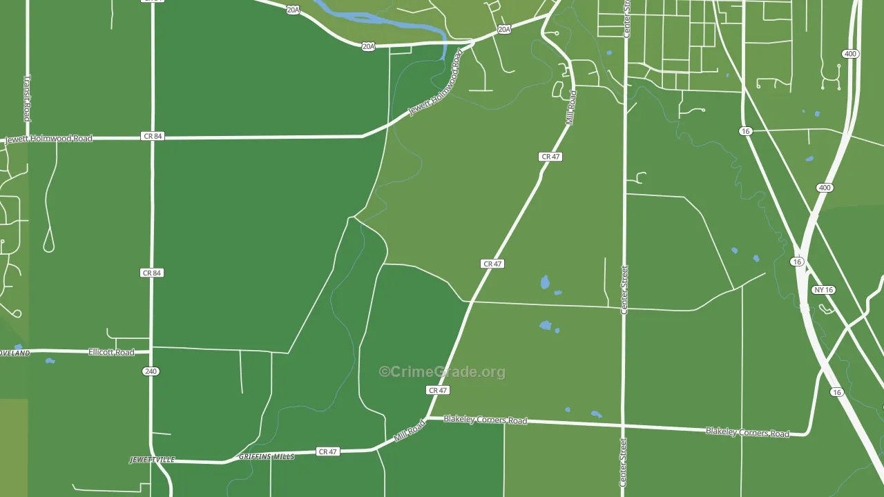 Taylorshire, NY Map of Vehicle Theft Rates