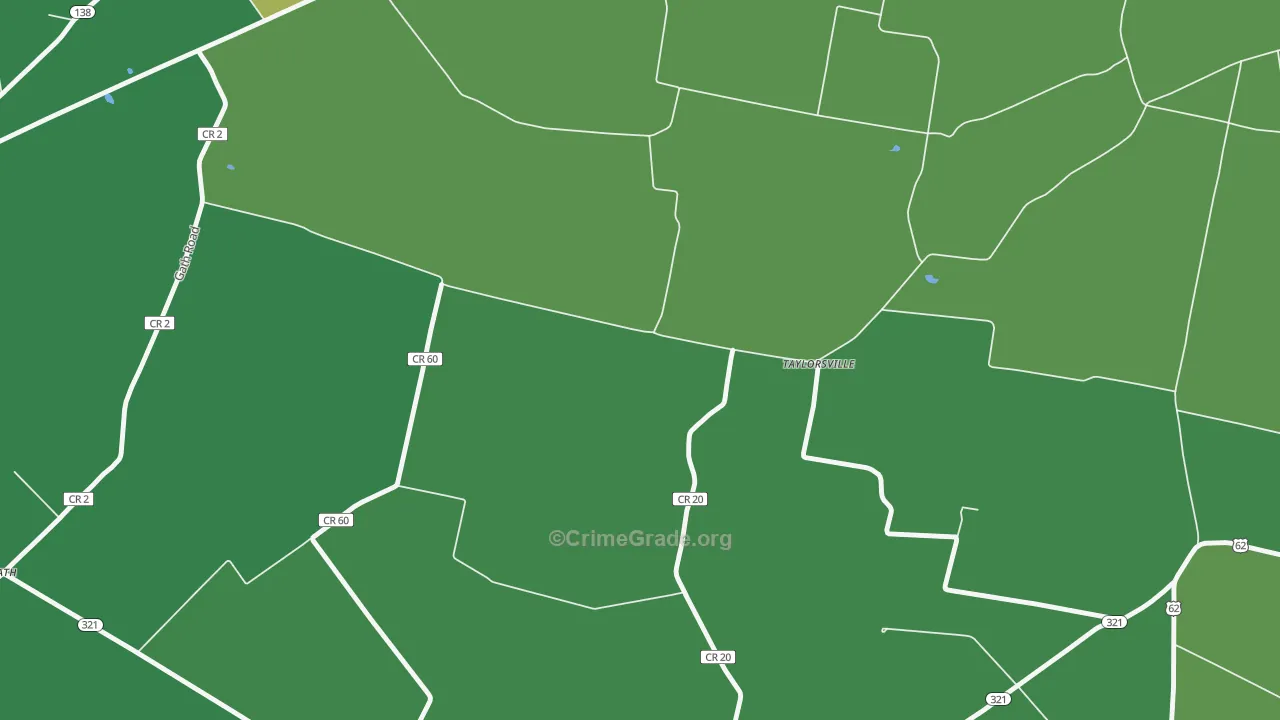 Taylorsville, OH Map of Vehicle Theft Rates