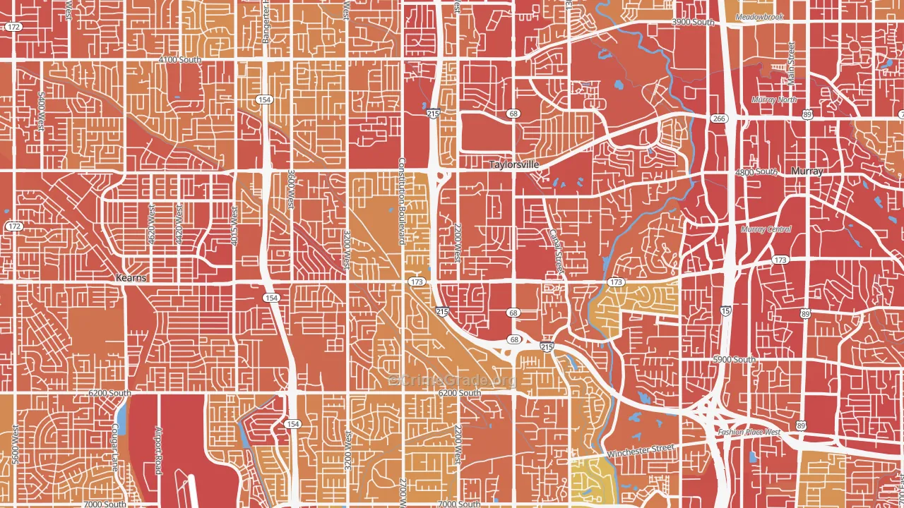 Taylorsville, UT Map of Vehicle Theft Rates