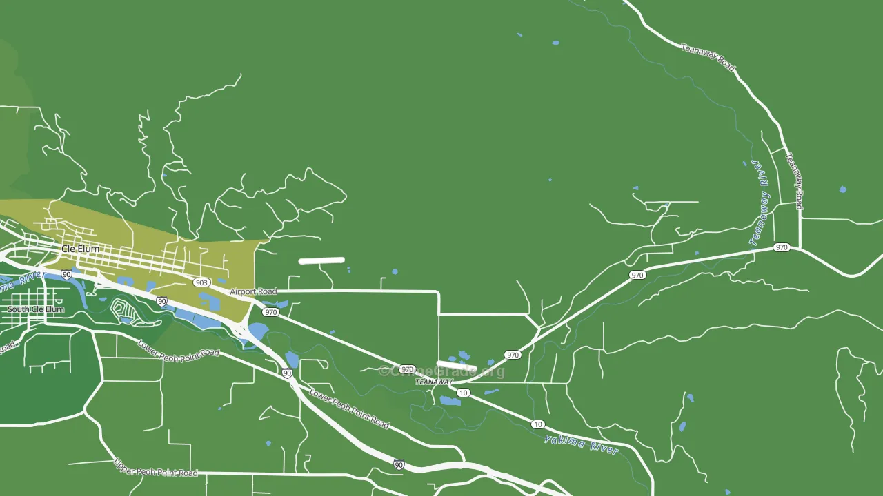Teanaway, WA Map of Vehicle Theft Rates