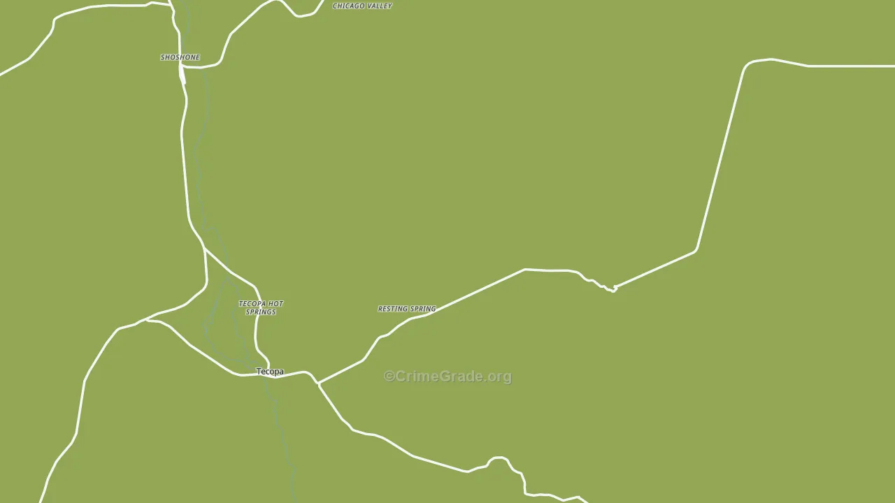 Tecopa, CA Map of Vehicle Theft Rates