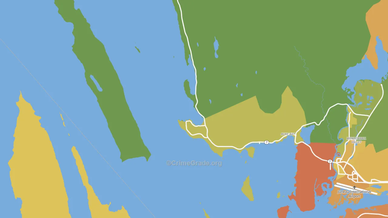Tee Harbor, AK Map of Vehicle Theft Rates