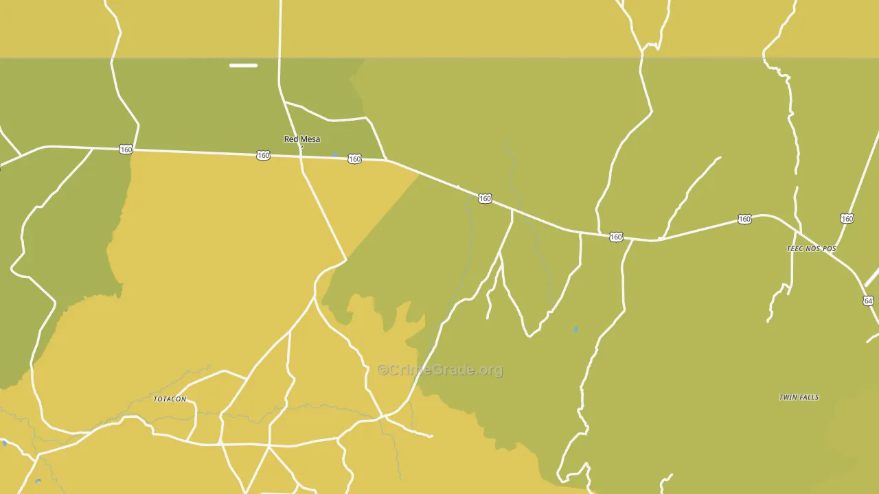 Teec Nos Pos, AZ Map of Vehicle Theft Rates