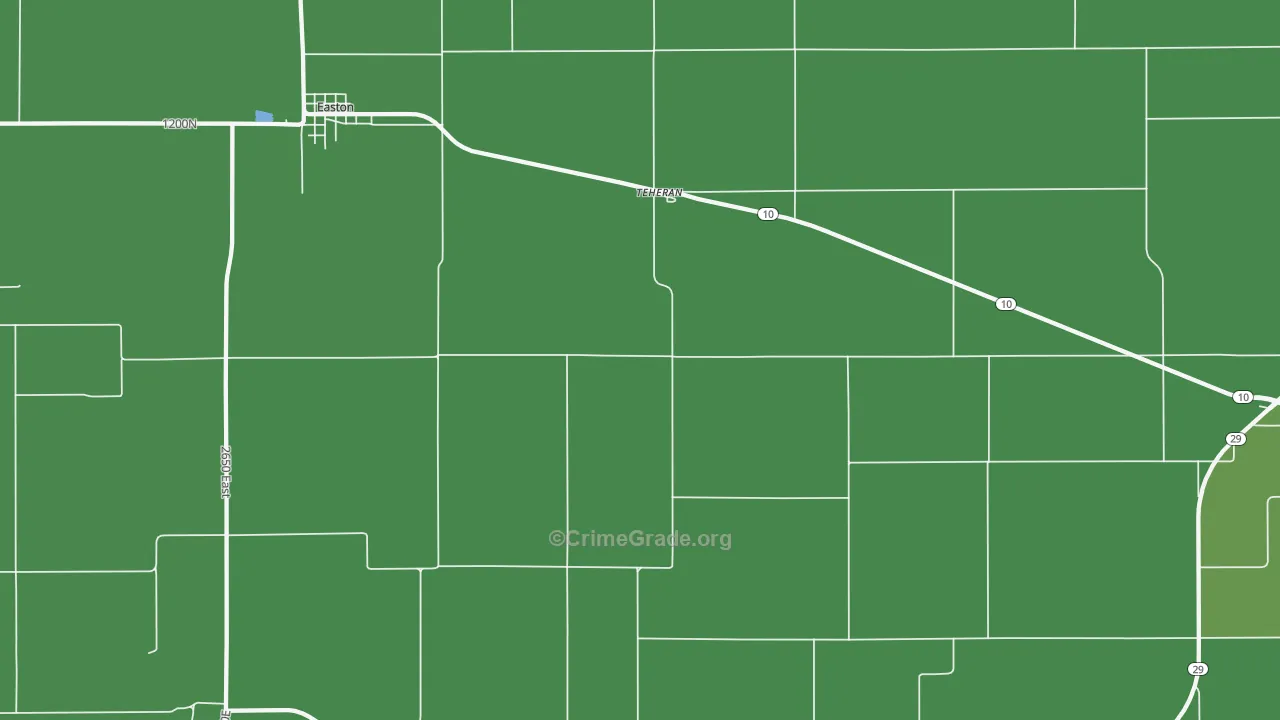 Teheran, IL Map of Vehicle Theft Rates