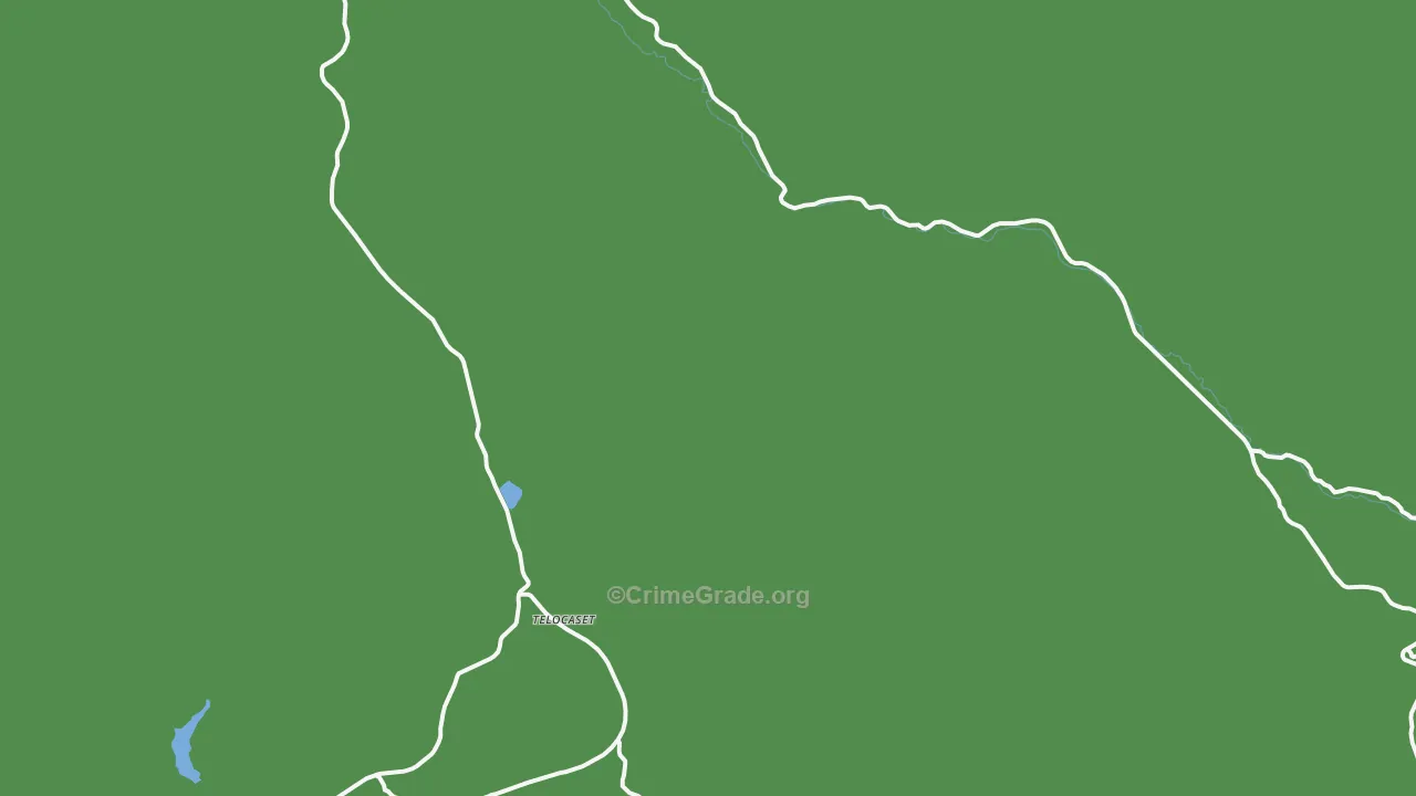Telocaset, OR Map of Vehicle Theft Rates