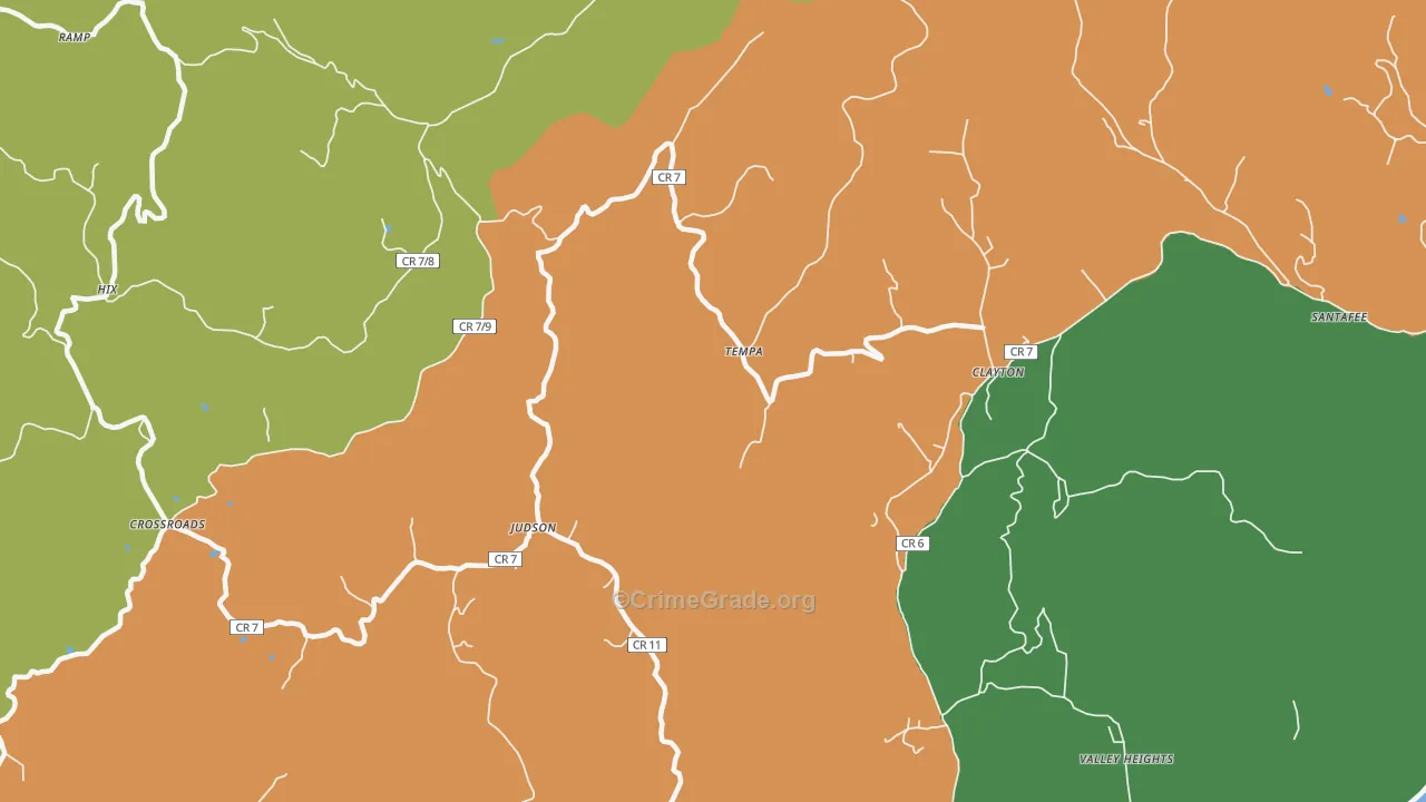 Tempa, WV Map of Vehicle Theft Rates