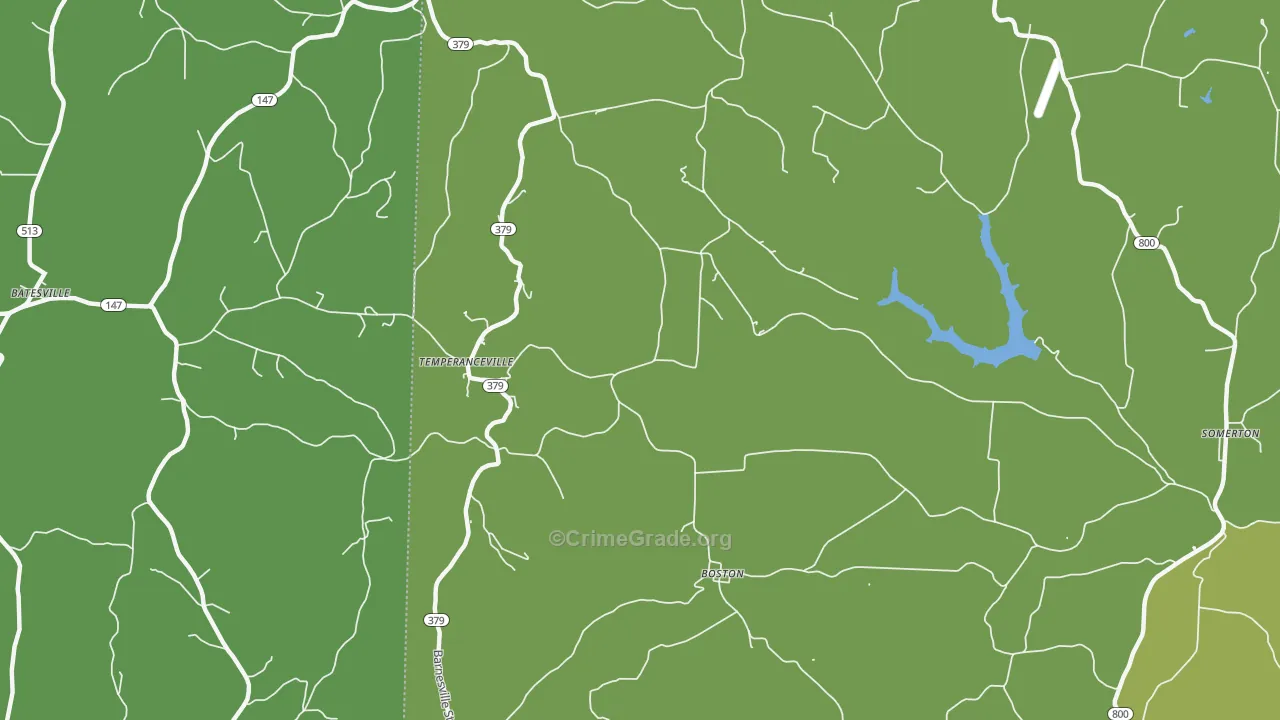 Temperanceville, OH Map of Vehicle Theft Rates