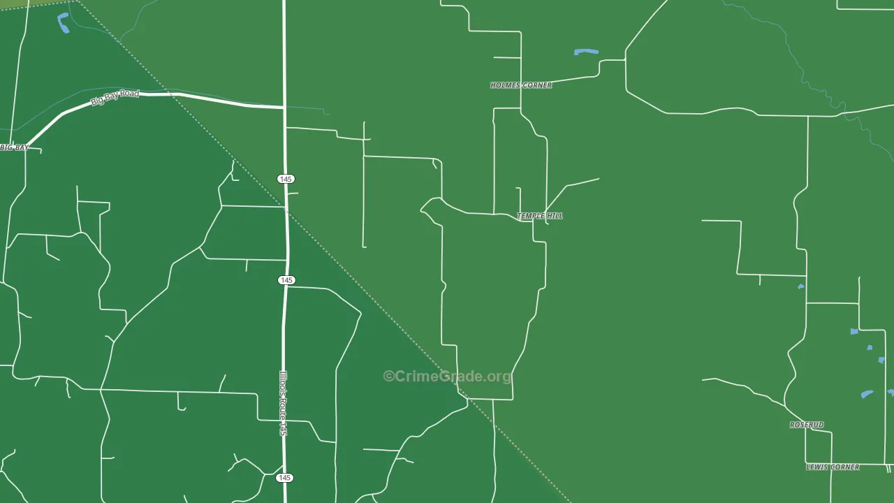 Temple Hill, IL Map of Vehicle Theft Rates
