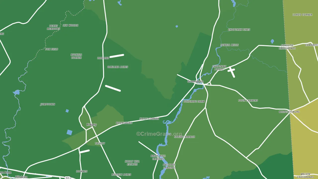 Templeville, MD Map of Vehicle Theft Rates