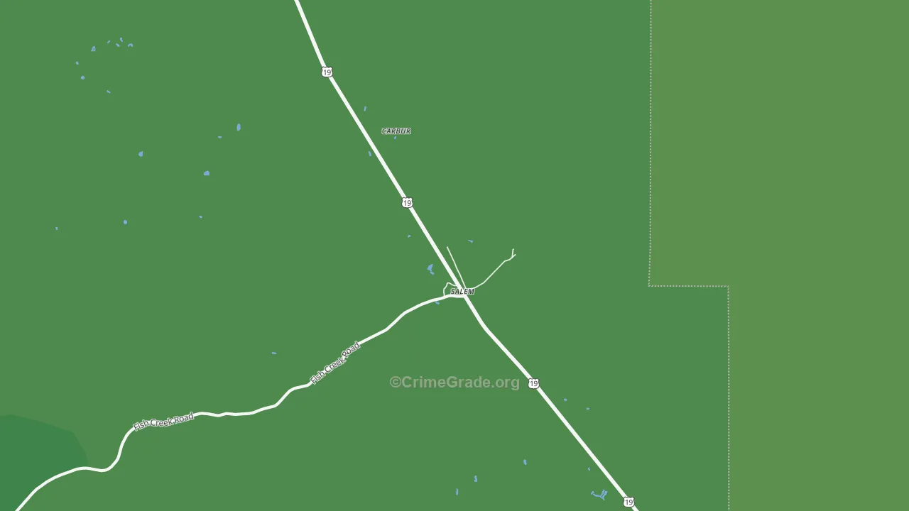 Tennille, FL Map of Vehicle Theft Rates