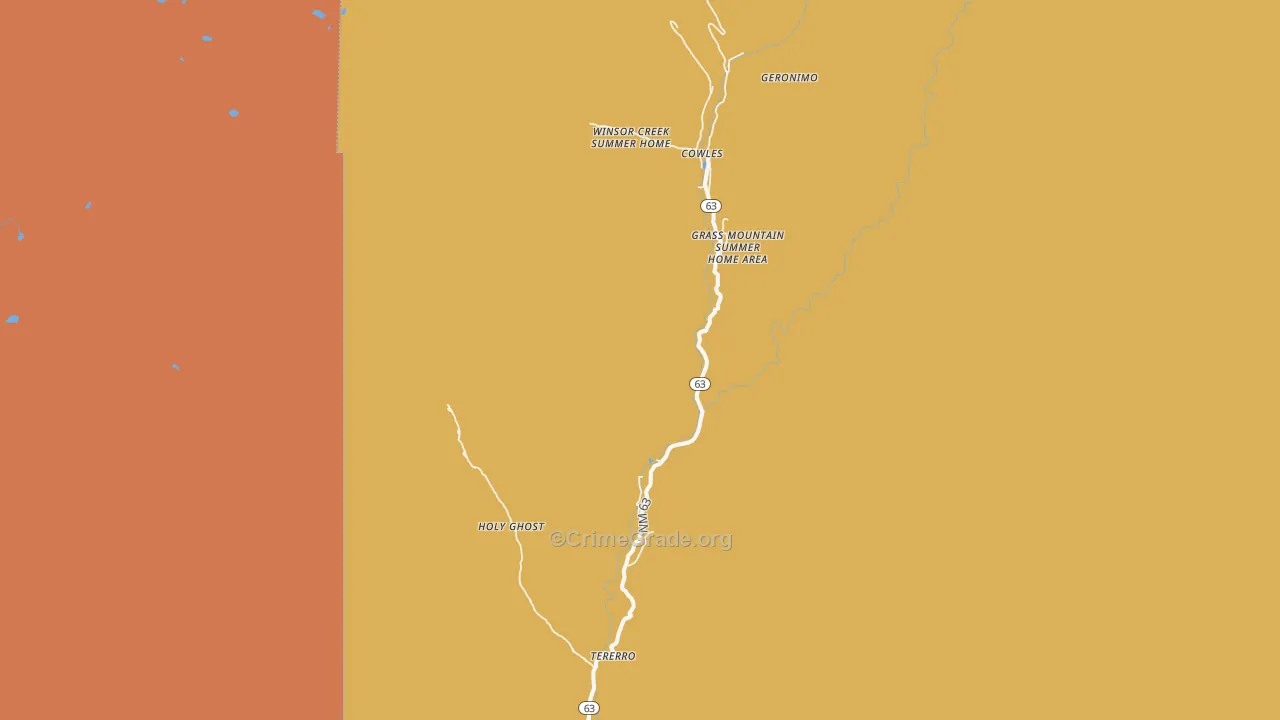 Tererro, NM Map of Vehicle Theft Rates