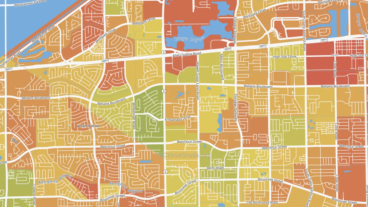 Terra del Sol, Houston, TX Map of Vehicle Theft Rates