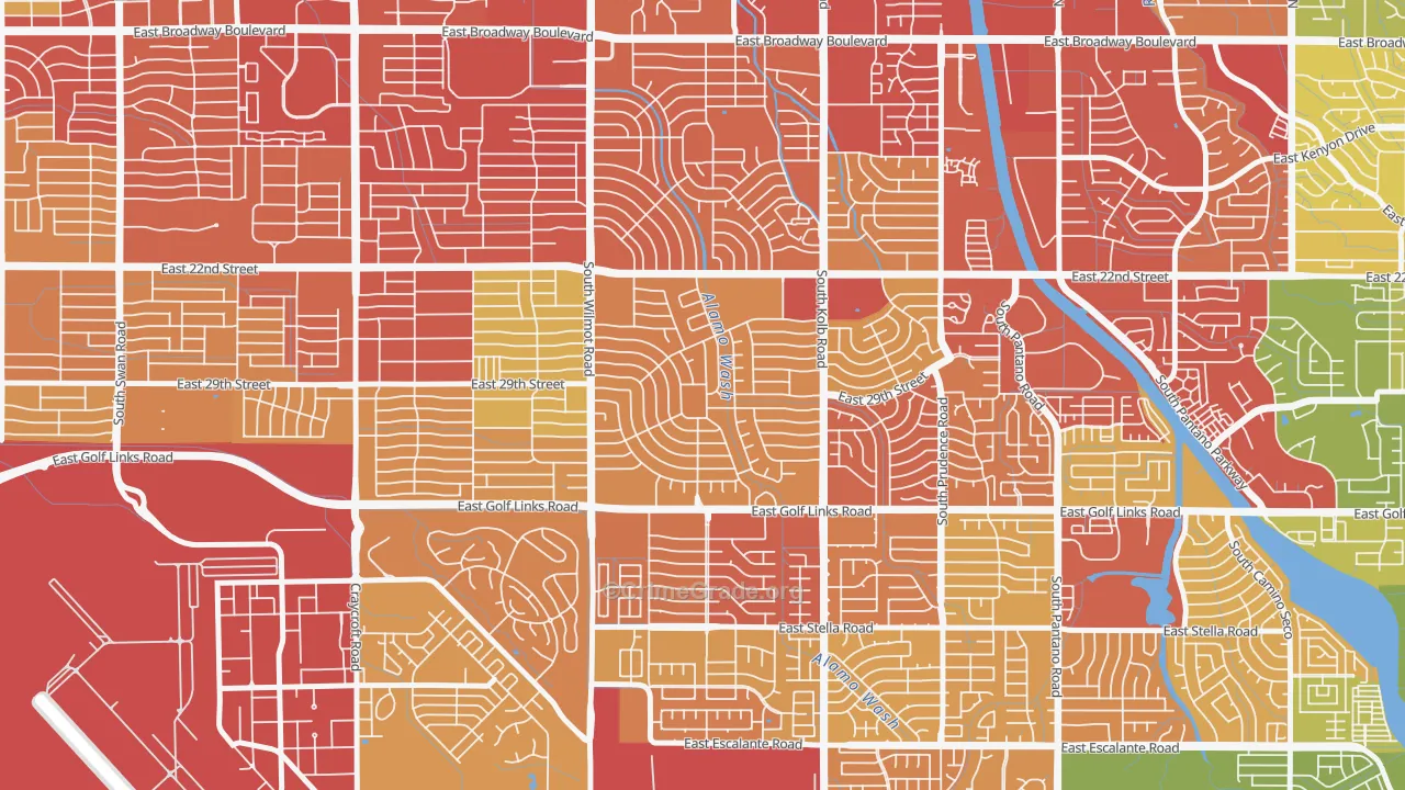 Terra del Sol, Tucson, AZ Map of Vehicle Theft Rates