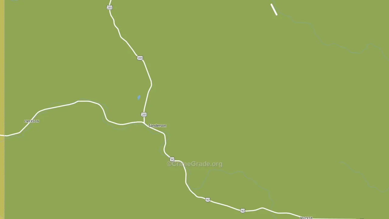 Terrell County, TX Map of Vehicle Theft Rates